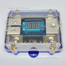 In-line Platinum ANL Fuse Holder w/ Digital Voltage Display and 2 150 Amp Fuses