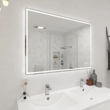 42'' x 30'' Led Bathroom Mirror, Anti-fog Lighted Wall Mounted Mirror Frameless