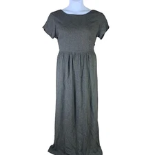 Vintage Dress Size 12 Harlow Maxi Fit Flare Short Sleeved Tie Back Black White