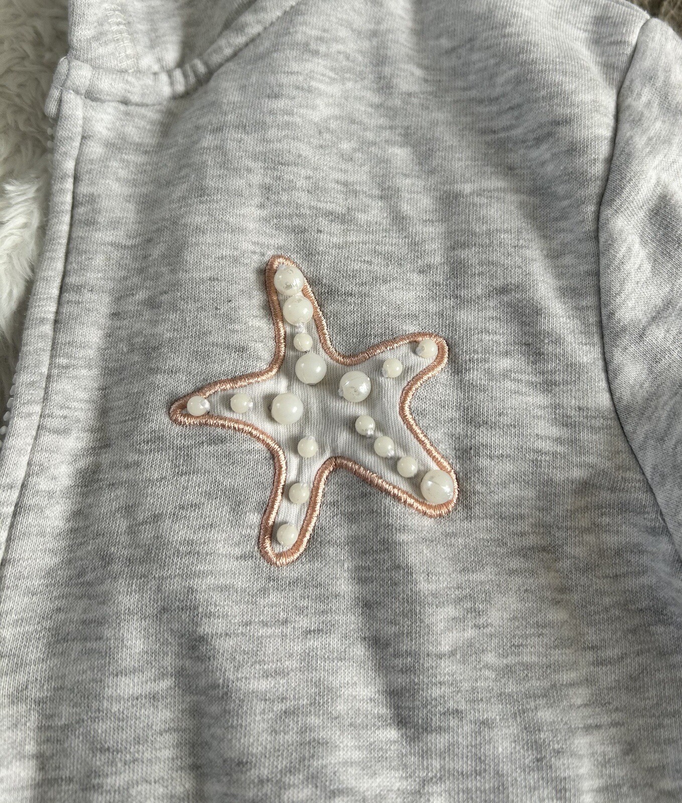11-12 years girls starfish zip up furry inner linging hoodied jumper image 2