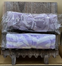 2 pc Purple Spa Headbands 1 Striped, 1 Solid Purple 