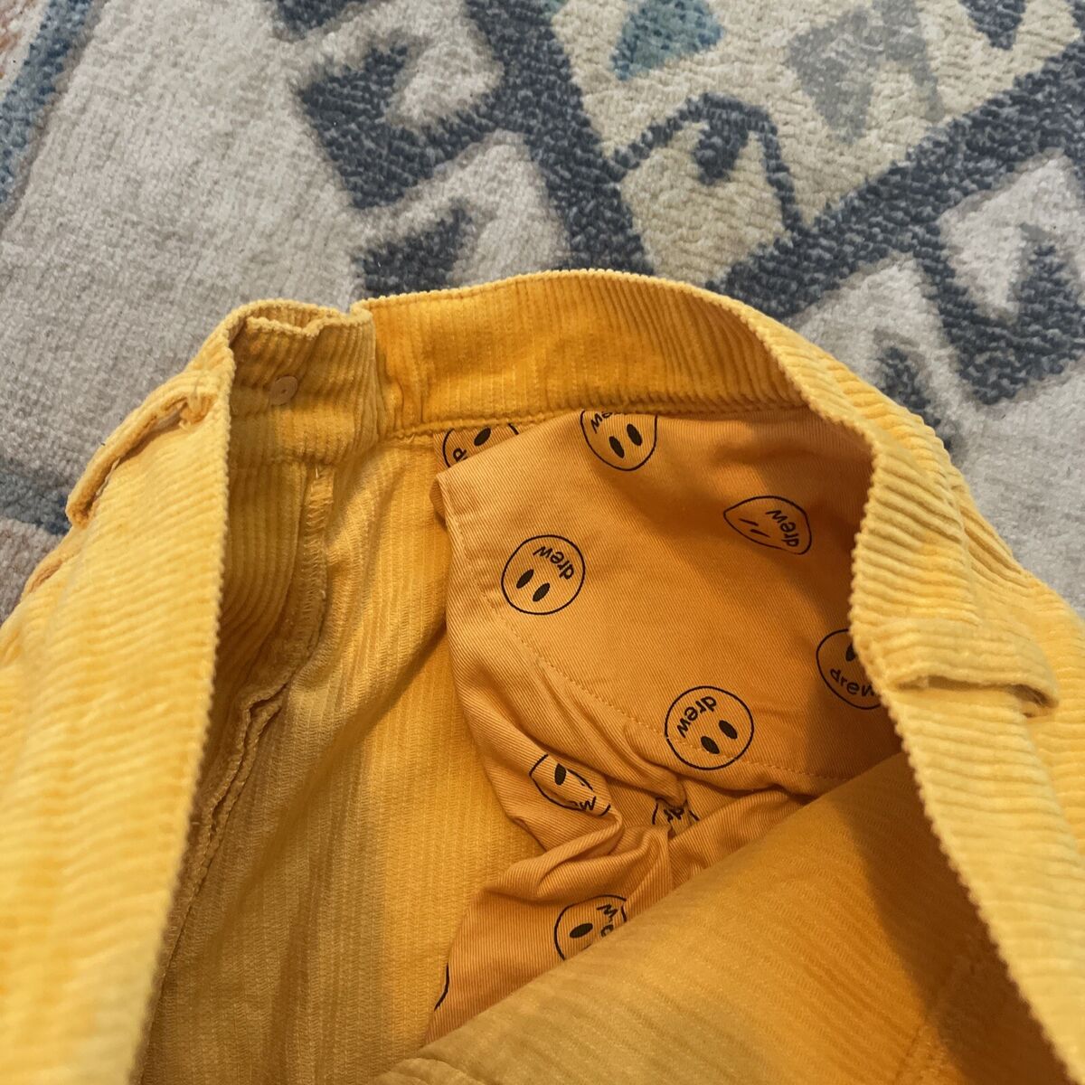 Drew House Corduroy Carpenter Pants Yellow Smiley Size 30 Drew House Corduroy Carpenter Pants Yellow Smiley Size 30