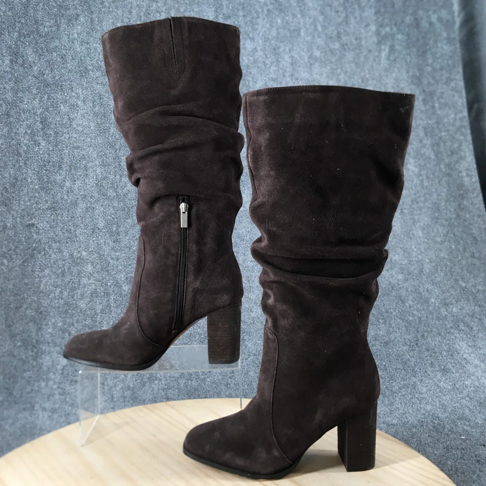 Espléndidas Botas Mujer 9.5 M Gloria Sobre La Rodilla Altas Montar Cuero Marrón Cremallera Foto 2 de 4