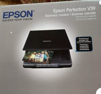 Epson Perfection V39 Color Photo & Document Scanner Black NEW In Box.
