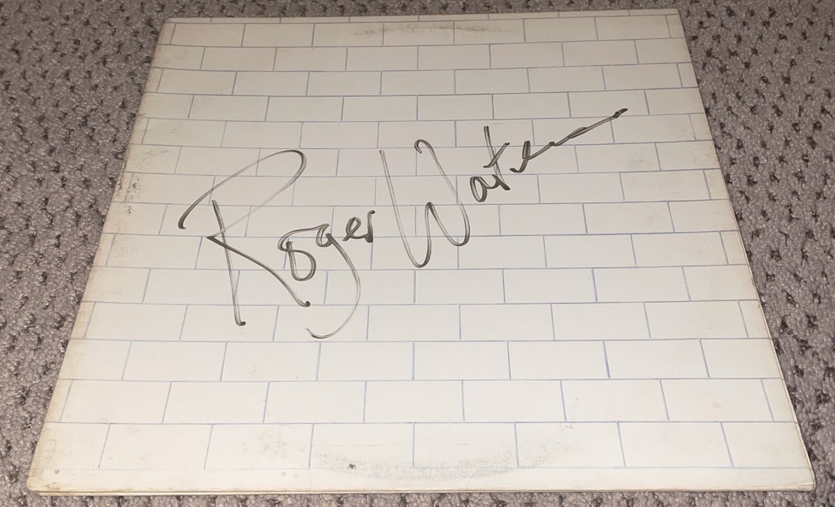 ROGER WATERS SIGNED THE WALL VINYL RECORD COVER AUTOGRAPH JSA PINK