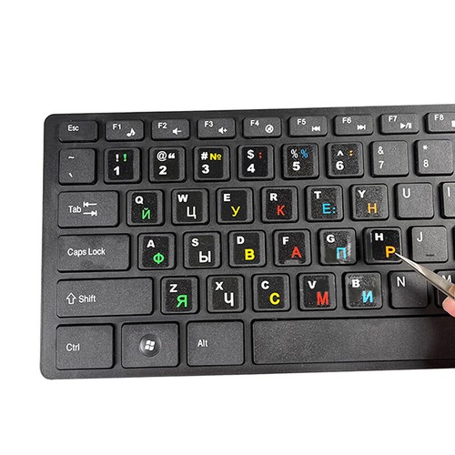 1PC Black Keyboard Stickers Russian Language Alphabet For Computer Accessories - Photo 6/18