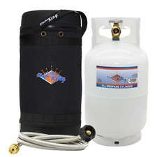 Insulated Protective Carrier, 10 lb Propane Tank & Steel Adapter Hose, Outdoors
