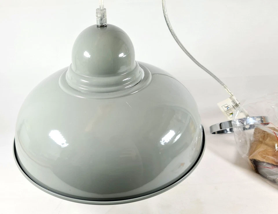 Lámpara colgante de techo Premier Housewares Vermont, gris pedernal, cromada Foto 4 de 4