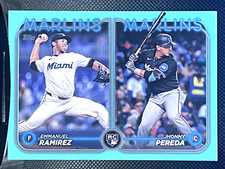 2024 Topps Update Emmanuel Ramirez & Jhonny Pereda #US185 Aqua RC Marlins
