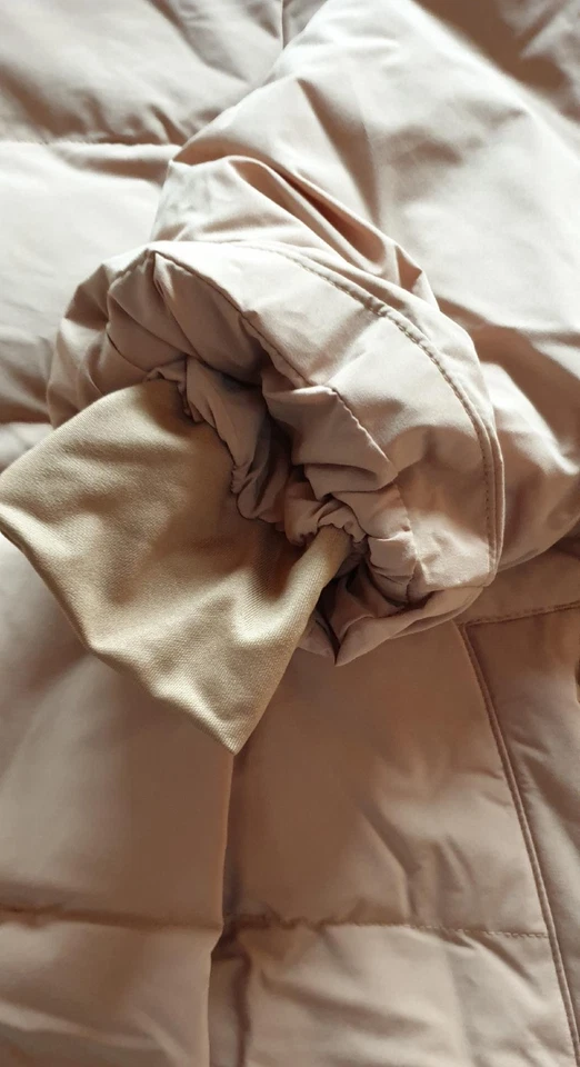 Daunenjacke Damen Lands' End Gr.52/54 beige hoher Kragen Zwei-Wege-Zipper Neu - Bild 4 von 4