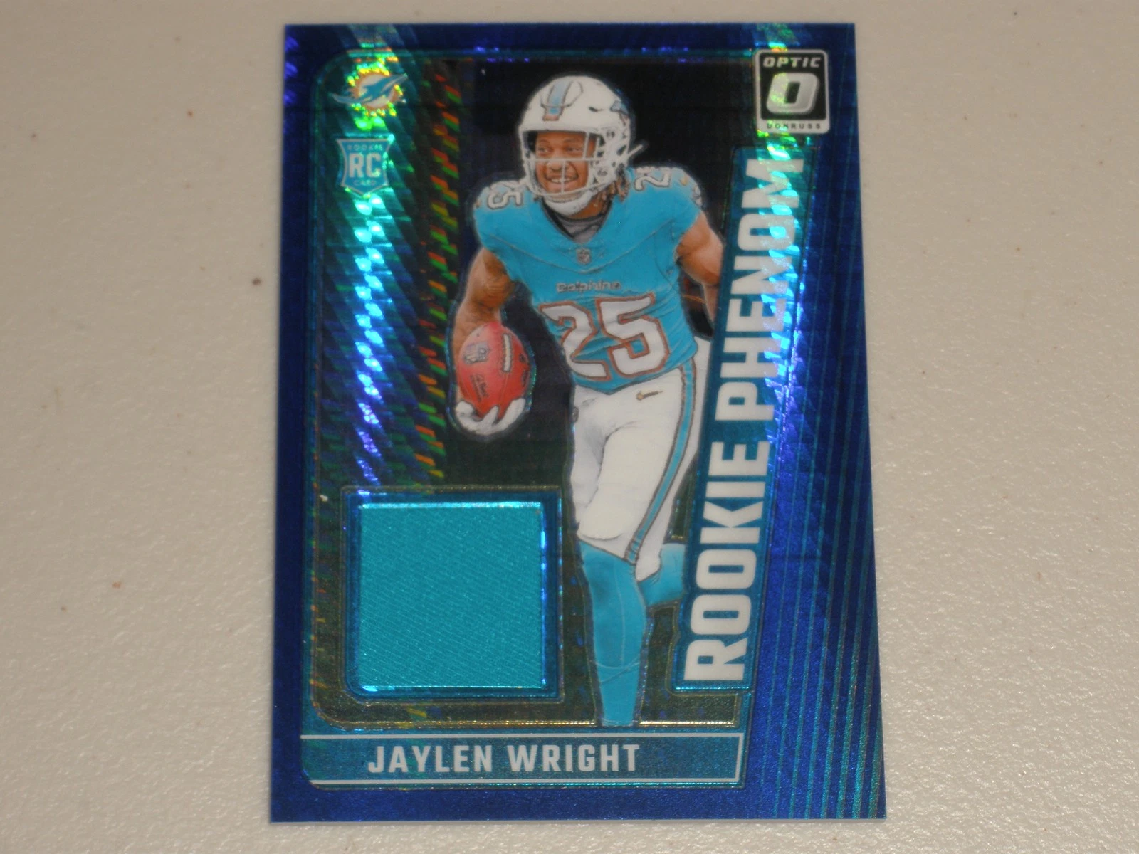 Jaylen Wright Wild Card American Metallix Promo Pro-Look 180 Wildliquid #JW Rainbow Foil-Red/White/Blue 3 1/1