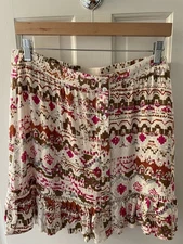 SHYANNE  Abstract Southwestern Print Skirt XL (Boot Barn) Cream, Olive, Fuschia