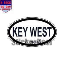 Florida Key West Oval Sticker 4 Pack 3x2 Inch