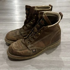 Thorogood Boots Moc Toe Soft Toe Brown Leather Lace Up Work Mens Size 10.5 D