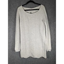 Lovers + Friends Sweater Tunic Dress Womens Medium Gray Long Sleeve Knit Preppy