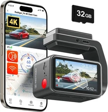 REDTIGER F4 32GB Dash Cam Front 4K Dash Camera 5.8GHz WiFi 2"Touch Screen