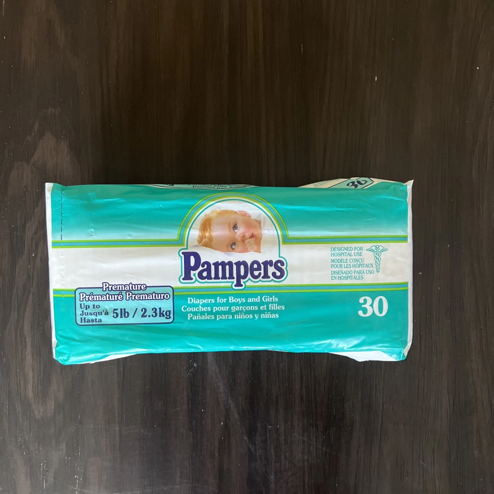 RARE Vintage 1995 Pampers Diapers Unopened SEALED FULL PACKAGE 30 Size Premature