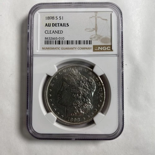 1898-S MORGAN DOLLAR AU DETAILS CLEANED NGC