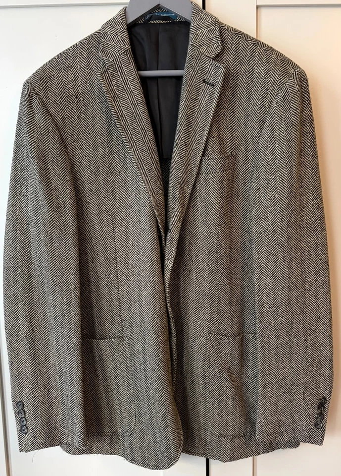 Polo Ralph Lauren Linen Silk Made in Italy Herringbone 3 Roll 2 Blazer 42R - Image 3 of 4