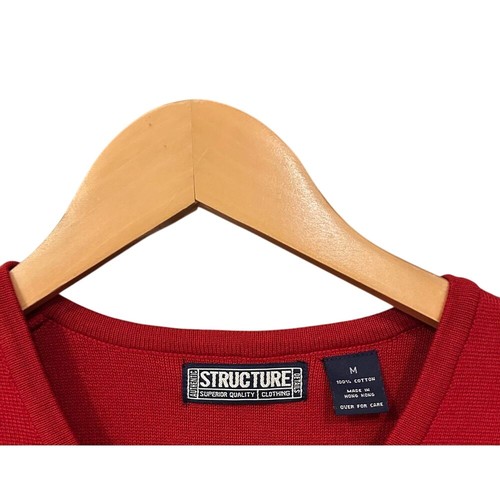 1990s STRUCTURE URBAN STREET WEAR Red with blue stripe MENS SZ M VEST - Picture 2 of 4