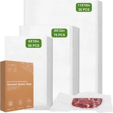 [2025 Upgraded]Moretoes Vacuum Sealer 6"x10"&8"x12"&11"x16", Clear 