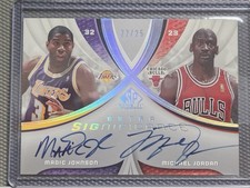 2005-06 UD SP Extra Significance Michael Jordan Magic Johnson DUAL AUTO /25 