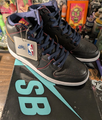 Nike SB Dunk High Pro NBA Skateboarding Shoes Black Men's US 8.5
