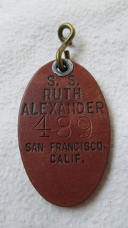 SS Ruth Alexander San Francisco Key Fob Dollar Line American President Lines