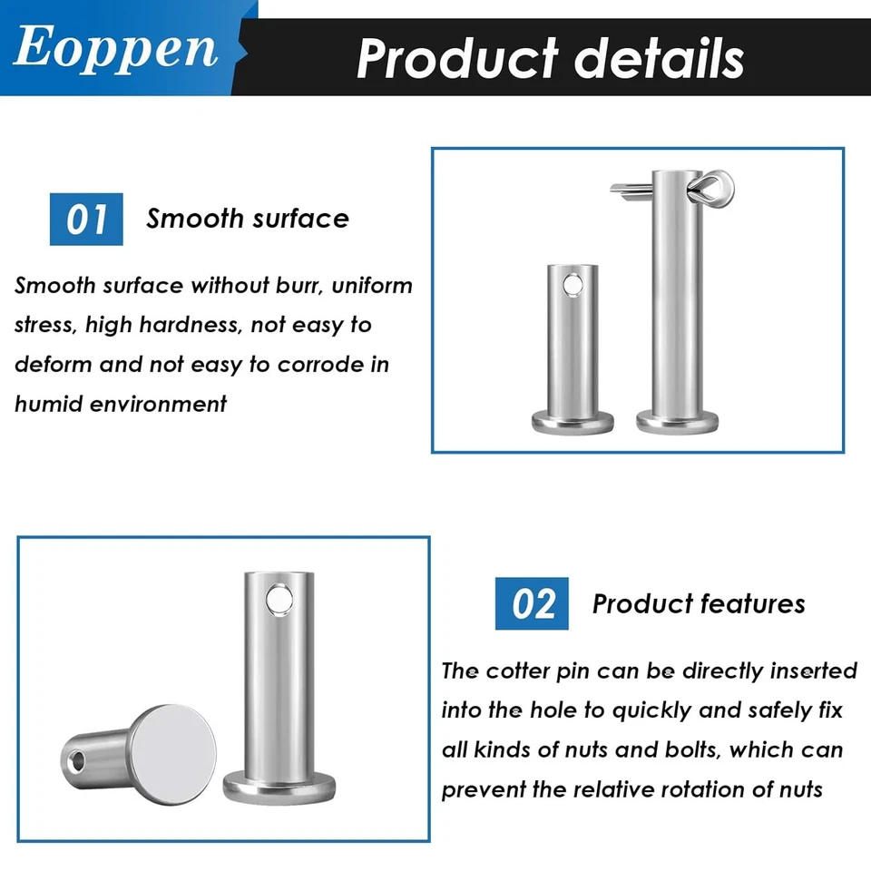 Kit surtido de 132 piezas de pasador de horquilla - Acero inoxidable 304 15 Foto 3 de 4