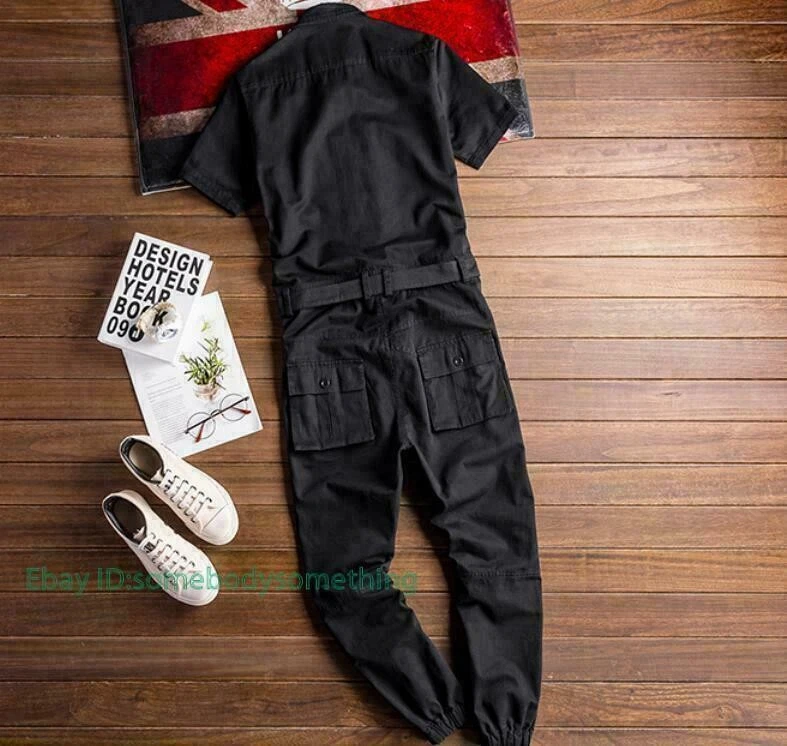 Mens Overalls Short Sleeve Work Wear Boiler Suit overalls Fancy Dress jumpsuits - Image 4 of 4