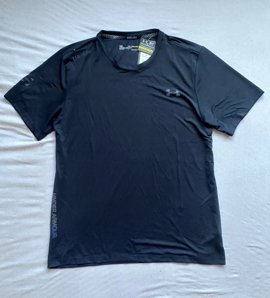 Under Armour HeatGear Herren T-Shirt 2XL Schwarz Kurzarm Rundhals Logo - Bild 1 von 4