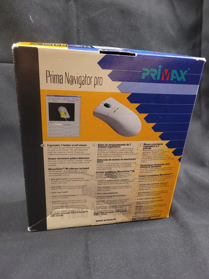Vintage Primax Prima Navigator PRO Mouse. Brand New With Box Windows 95/98 USB - Image 3 of 4