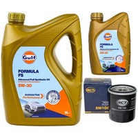 MotoröL Set Gulf Formula FS 5W-30 6 Liter + ÖLfilter FüR Renault 19 II Toyota