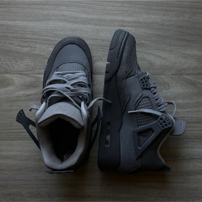 Jordan Air Jordan 4 Men s Mid Top Lace-Up Basketball Sneakers Gray/Black