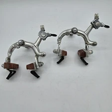 Vintage Dia Compe G 500 Brake Caliper Set, Side Pull, Recessed, Silver, Complete