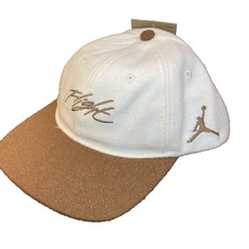 NEW Nike Air Jordan Fly Flight Unstructured Strapback Hat White Brown SM