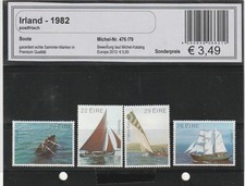 IRLANDE 4 TIMBRES NEUFS BATEAUX 1982 BON ETAT