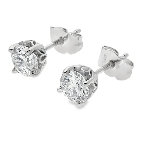 1.46ct Platinum Certified Lab Grown Diamond Stud Earrings - D/VS1/2 - Picture 1 of 6