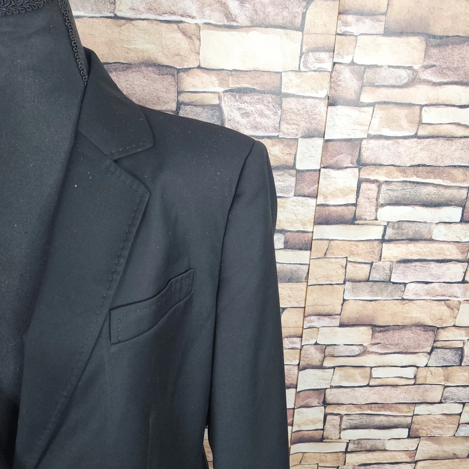 Куртка женская Ann Klein Blazer 12 черная на 2 пуговицах одинарная вентилируемая - Изображение 3 из 4