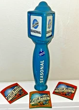 Blue Moon Seasonal~Blue Ceramic Beer Tap Handle 10” & Inserts~Bar Decor Man Cave