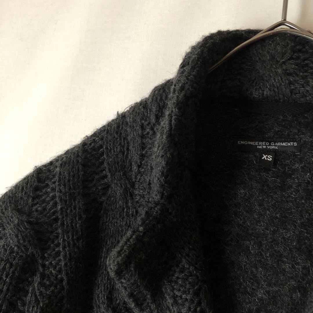 Engineered Garments Cable Knit Jacket Gray XS - image 4