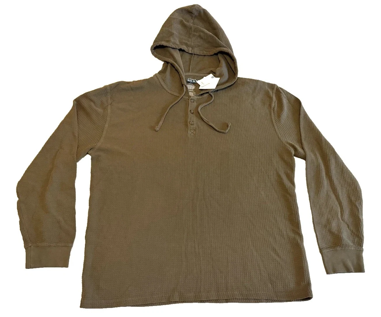 ARIZONA Men XLT Big & Tall Grape Leaf Green Hooded Thermal LS Top NWT Retail $60