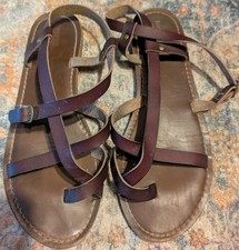 Mossimo Supply Co Strappy Sandal Womens Size 9 Brown Toe Loop Slingback Flats