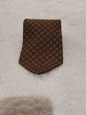 TOMMY HILFIGER MEN'S TIE 100% SILK BROWN GREEN MADE IN USA 58" X 4"