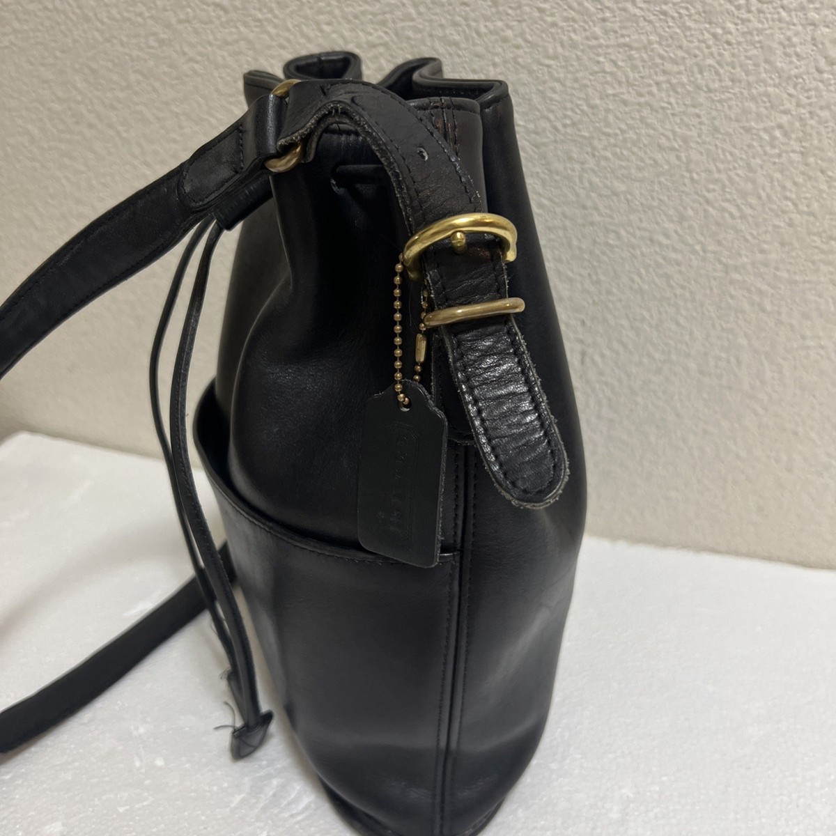 Vintage COACH #9804 Equestrian Drawstring Black | eBay