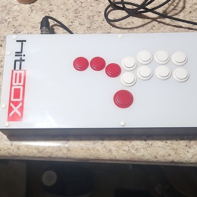 Hit Box Hit Box Wired Fighting Stick Arcade Pad USB Red White