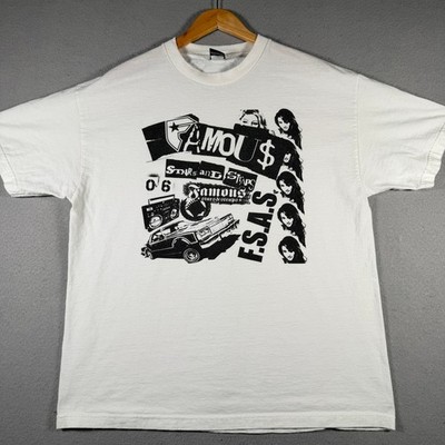Famous Stars and Straps Mens XL White Graphic T-Shirt 2006 FSAS Lowrider Car XL