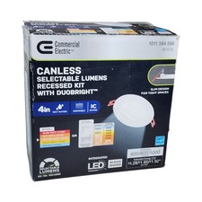Commercial Electric 4" Ultra Slim Canless LED Downlight 5-CCT 540L IC Rated