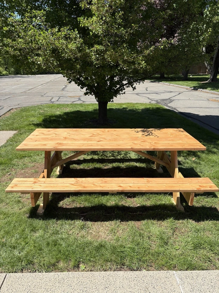 Picnic Table - 2x10x8’ Douglas Fir 3 Coat Spar Urethane W/ Carriage Bolts - Image 4 of 4