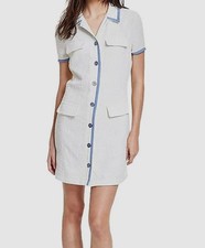 City Studio Womens Ivory Juniors' Collared Button-Front Dress Size L